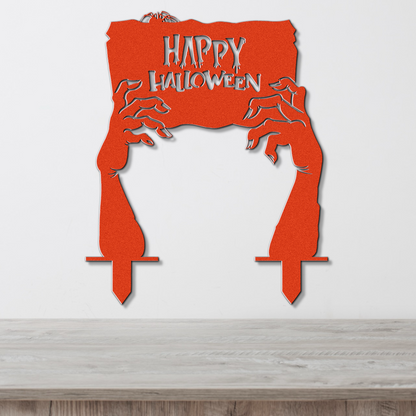 Happy Halloween Garden Metal Sign
