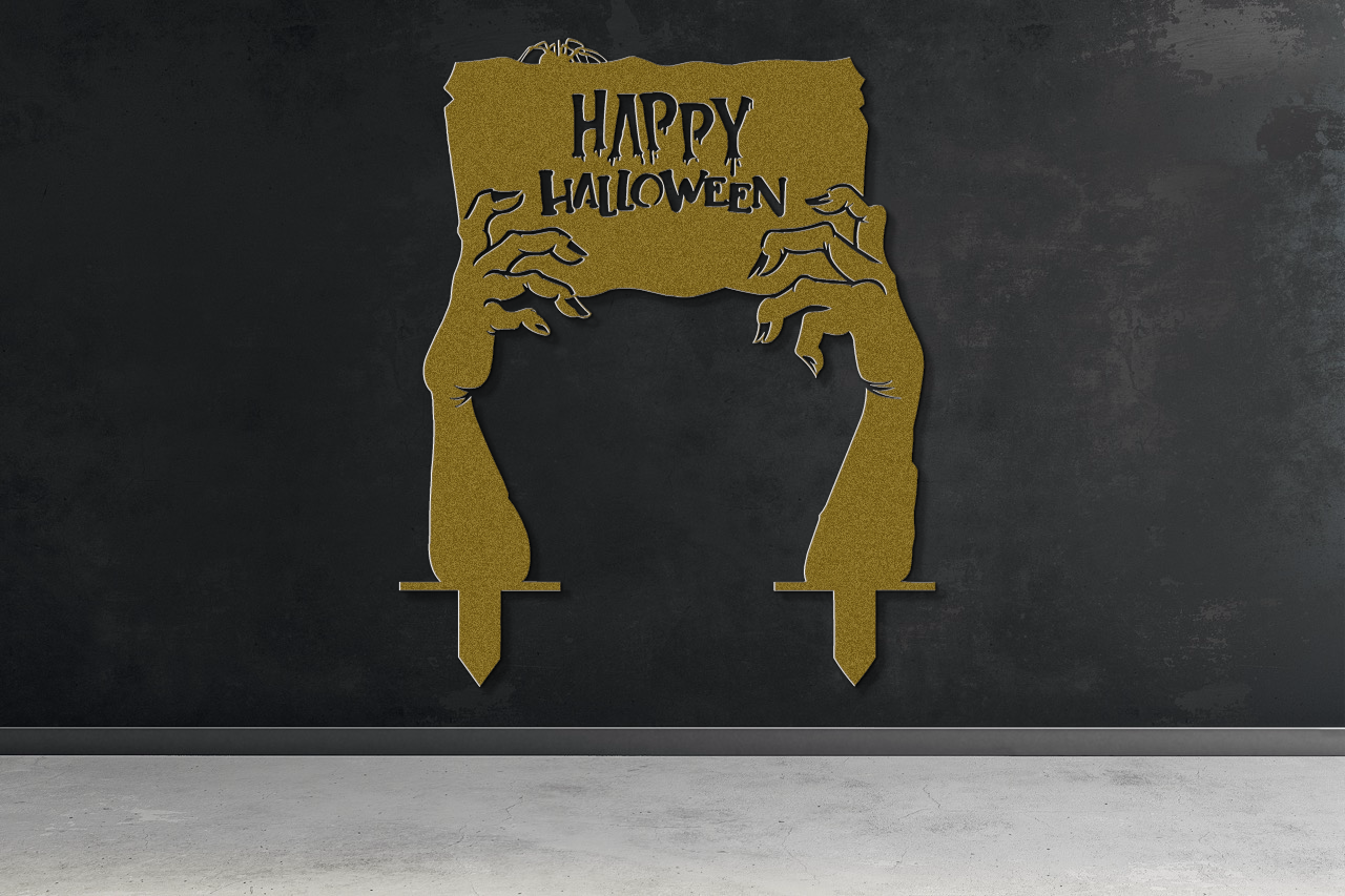 Happy Halloween Garden Metal Sign
