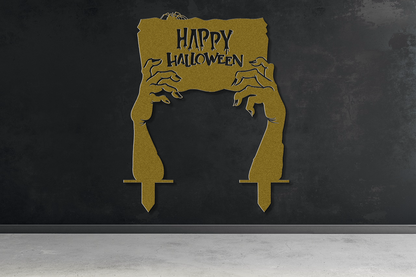 Happy Halloween Garden Metal Sign