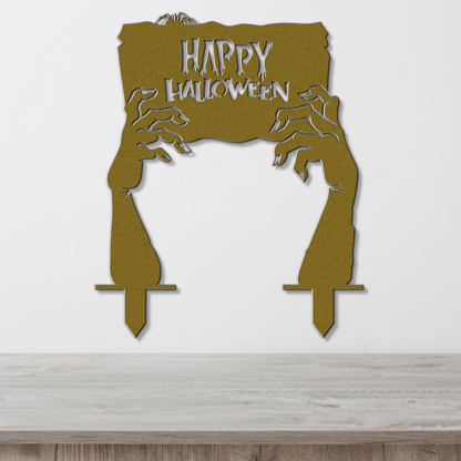 Happy Halloween Garden Metal Sign