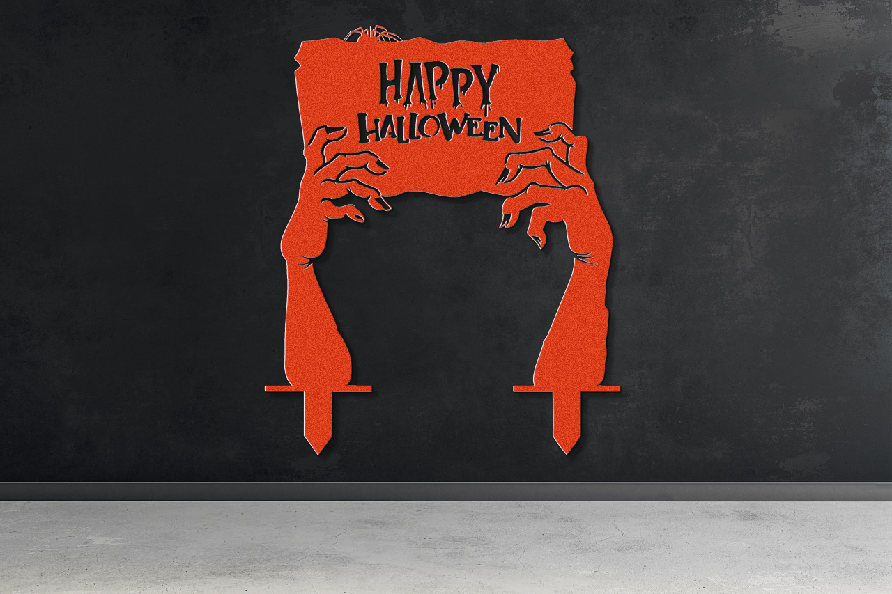 Happy Halloween Garden Metal Sign