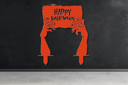 Happy Halloween Garden Metal Sign